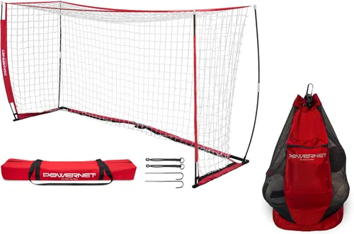 Vista 6 de PowerNet Carli Lloyd - Paquete de red portátil estilo arco y bolsa de transporte de pelota grande, configuración rápida ultra portátil, portería