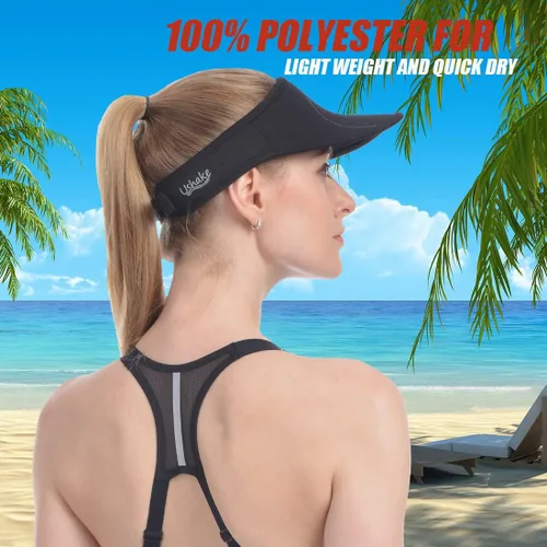 Vista 3 de Ushake - Visera deportiva para hombre o mujer, para golf, tenis, correr, trotar, senderismo