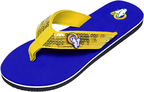 Vista 38 de FOCO Womens NFL Team Logo Sequin Strap Sandals Flip Flops