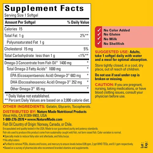 Vista 7 de Nature Made Burp Less Ultra Omega 3 Suplementos de Aceite de Pescado, 1400mg de Aceite de Pescado Omega 3 como Ésteres de Etilo para Apoyo a