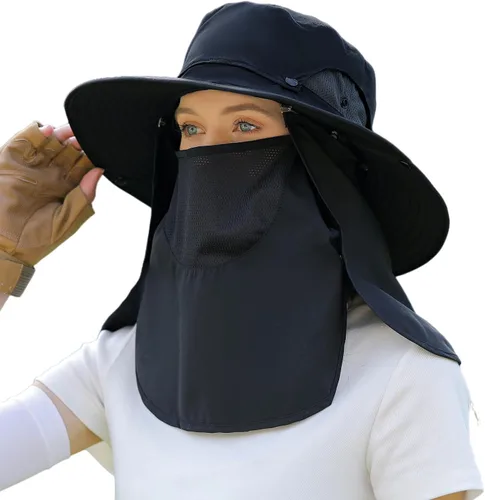 Vista 19 de Hombres Mujeres Safari Bucket Pesca Sombreros Sol Cubierta Cara Kcl015-lanse