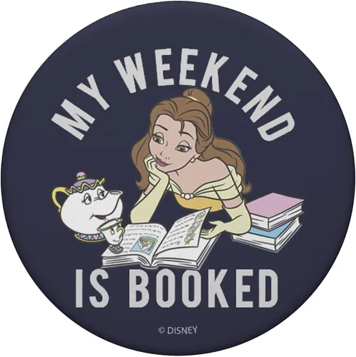 Vista 3 de Disney La Bella y la Bestia "Belle My Weekend is Booked" PopSockets Adhesivo PopGrip