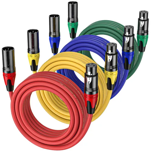 Vista 14 de Paquete de 2 cables XLR de 3.3 pies, cable de micrófono equilibrado de alta calidad con cable XLR de 3 pines macho a hembra, negro, cobre puro