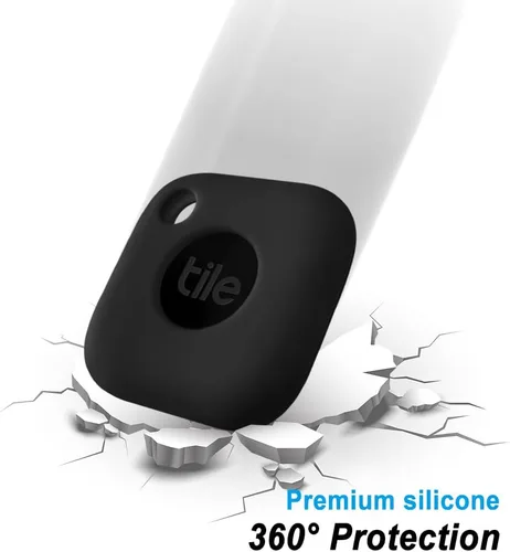 Vista 2 de Geiomoo Funda de silicona para Tile Mate 2024, Tile Mate 2022 Tracker, cubierta suave y flexible resistente a los arañazos con mosquetón (negro)