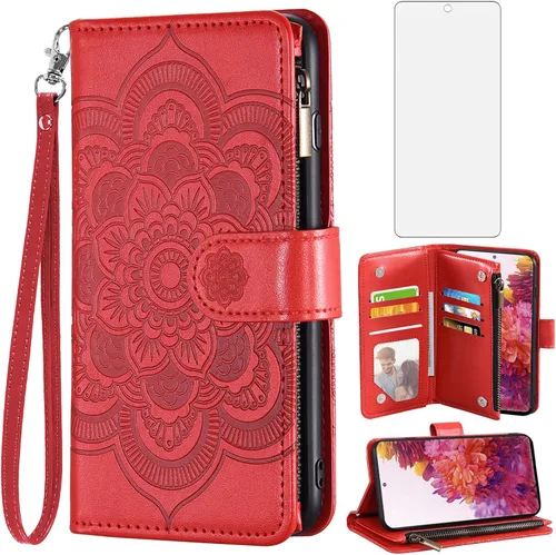 Vista 10 de Asuwish Compatible con Samsung Galaxy S20 FE Gaxaly S 20 FE 5G UW 6.5 pulgadas Funda tipo cartera de vidrio templado con tapa para Glaxay S20FE5G