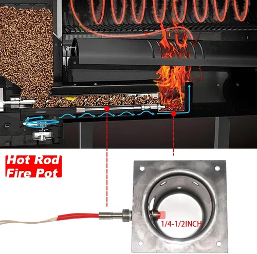 Vista 5 de Kit Completo de Actualización para Parrilla - Motor de Barrena 2.0, Ventilador de Inducción, Recipiente de Combustión, Encendedor de Varilla
