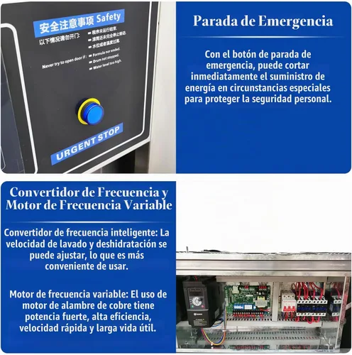 Vista 8 de TECHTONGDA Lavadora y secadora comercial Lavadora industrial para lavado de ropa, secado deshidratante, lavadora comercial 3 en 1, capacidad de 44
