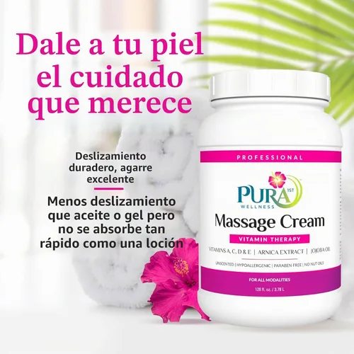Vista 2 de Vitamin Therapy - Crema de masaje de 1 galón, vitamina E, profesional, terapia de masaje, tejido profundo, sin perfume, hipoalergénico, ingredientes