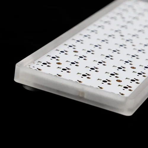 Vista 5 de YMDK Idobao x 75 teclas de diseño ortodoxo a través de placa acrílica intercambiable en caliente intercambiable en caliente RGB PCB teclado mecánico