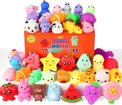 Vista 8 de Paquete de 30 juguetes esponjosos de Navidad, regalos de Navidad, regalos de Navidad, mini juguetes sensoriales Kawaii, juguetes sensoriales