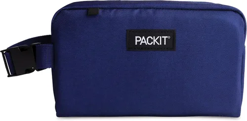 Vista 24 de PackIt Caja de aperitivos congelable, color negro, fabricada con tecnología EcoFreeze, plegable, reutilizable, cierre de cremallera con asa