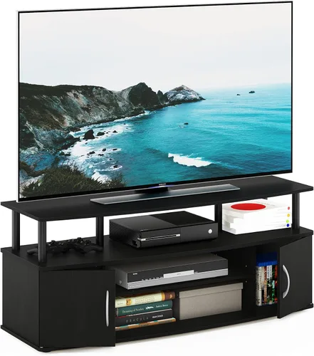 Vista 15 de Furinno - Soporte para centro de entretenimiento, para televisor de hasta 55 pulgadas, pino ámbar/negro