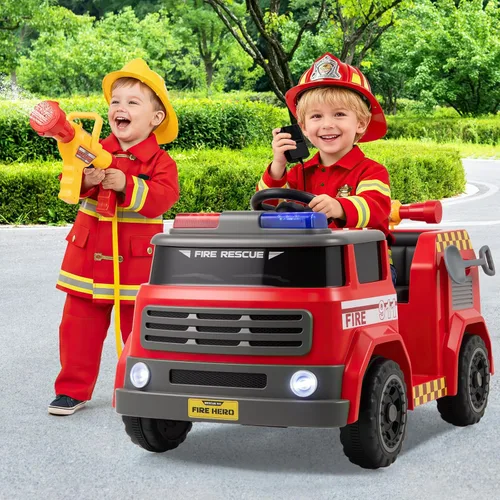 Vista 2 de OLAKIDS - Camión de bomberos con control remoto para padres, pistola de Rojo