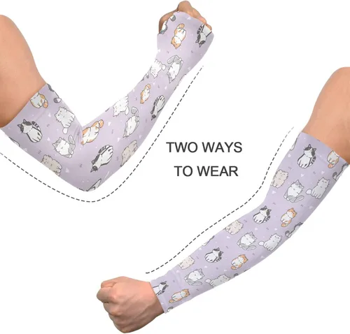 Vista 4 de Qilmy Mangas de brazo para hombres y mujeres, mangas de brazo con enfriamiento solar UV con orificio para el pulgar para conducir, ciclismo, golf