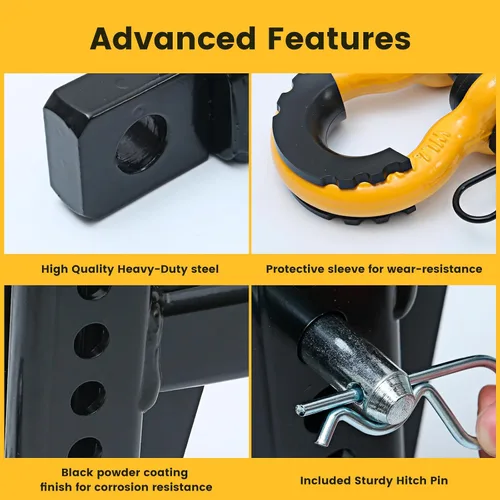 Vista 6 de MAXXHAUL 51003 - Enganche de remolque de tres bolas con pasador de gancho giratorio, abrazadera de remolque de 2 pulgadas, receptor de 12,000 libras