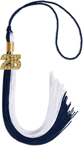 Vista 78 de Endea Graduation Borla de doble color con dije dorado (negro/oro brillante, 2022)
