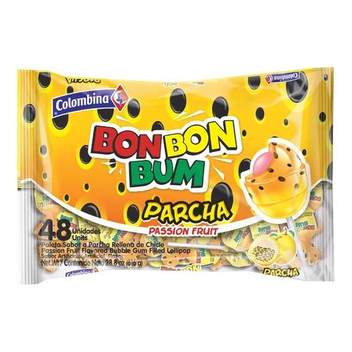 Vista 18 de Colombina Bon Bon Bum - Paletas de fresa, caramelos duros de frutas, paletas de fresa dulces envueltas individualmente, 24