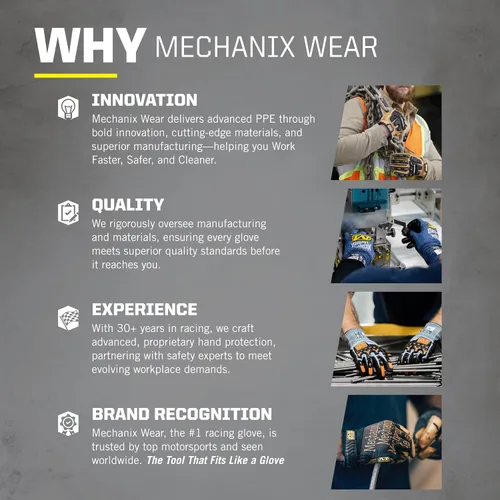 Vista 5 de Mechanix Wear Guantes de trabajo originales - Guantes de trabajo multiusos para exteriores - Ajuste seguro - Duraderos y lavables a máquina