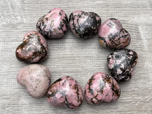 Vista 58 de Corazón hinchado de piedras preciosas al por mayor, corazones hinchados de piedras preciosas pulidas, piedra de palma de cristal, corazón de cristal