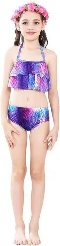 Vista 5 de Traje de baño de 5 piezas con colas de sirena para niñas, bikini (sin monoaleta)