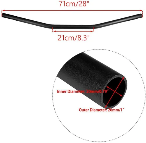 Vista 2 de INNOGLOW Manillares de motocicleta de 1 pulgada y 1.024 in, barra de mano personalizada para Dirt Bike/Street Bike/Naked Bike/Chopper/Bobber/Cafe