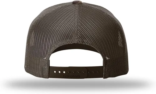 Vista 3 de Richardson 112 - Gorra de camionero de 5 paneles de alta calidad, ajustable, gorra Richardson en blanco estructurada Bark Duck Camo / Marrón