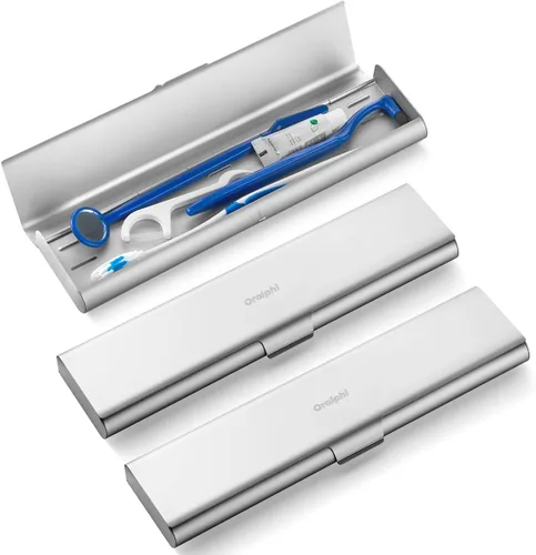 Vista 13 de Estuche de viaje para cepillo de dientes de aluminio, soporte portátil para cepillo de dientes, contenedor resistente para cepillo de dientes manual