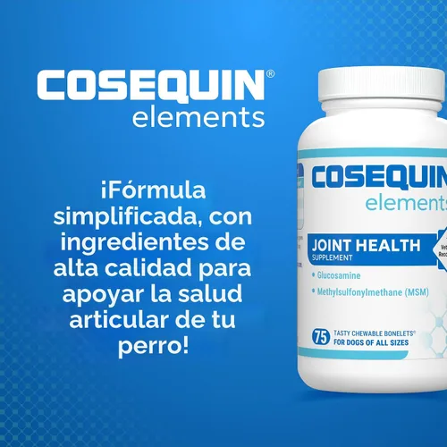 Vista 8 de Nutramax Cosequin Elements - Suplemento de salud articular para perros, contiene glucosamina para perros, MSM, apoya articulaciones saludables
