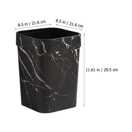 Vista 6 de Zerodeko Diseño de mármol redondo de mármol de mármol de la cesta de la basura de la cocina moderna del negro