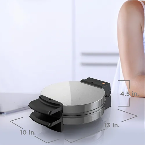Vista 2 de BLACK+DECKER WMB500 - Máquina de gofres tradicional de estilo belga, acero inoxidable