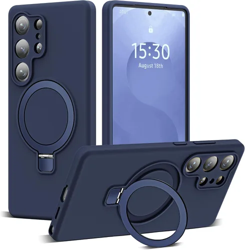 Vista 36 de SKYLMW - Funda para Samsung Galaxy S23 con soporte, 6.1 pulgadas, color negro Soporte de anillo magnético, compatible con Mag-Safe, funda