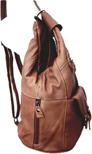 Vista 4 de Silver Fever - Mochila organizadora de cuero genuino, Marrón, Classic