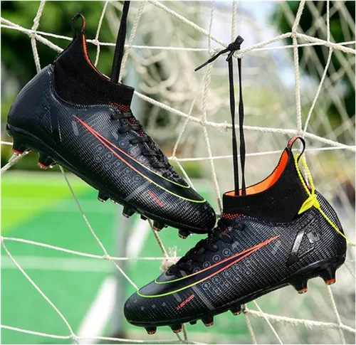 Vista 2 de Zapatos de fútbol para hombre, tacos de fútbol altos para mujer, tacos de fútbol duraderos para niños y niñas