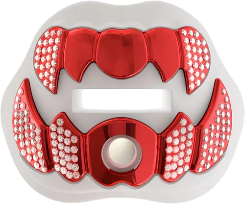 Vista 9 de LeCool Protector bucal de fútbol con correa conectada, 3D Beast Chrome, protector bucal para adultos y jóvenes, pieza para deportes para máximo