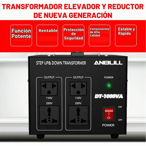 Vista 4 de Anbull Convertidor de Voltaje Transformador de Voltaje de 1000 Vatios, 220V / 230V / 240 Voltios a 110V / 120 Voltios o 110V / 120 Voltios a 220V