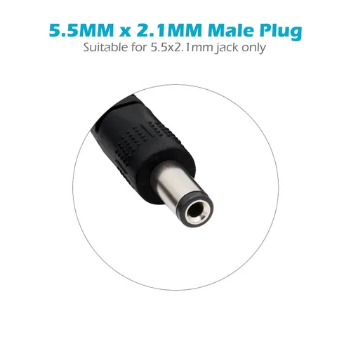 Vista 2 de 2.1mm x 5.5mm Extension Cable, 3FT 5.5mm x 2.1mm DC Power Male to Female Jack Plug Power Supply Adapter Extension Cord for Surveillance IP Camera