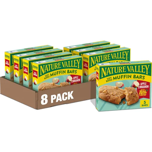 Vista 8 de Nature Valley Barras de magdalenas horneadas suaves, chispas de chocolate, barras de aperitivos, 10 barras, 12.4 onzas 8g Whole Grain per Serving