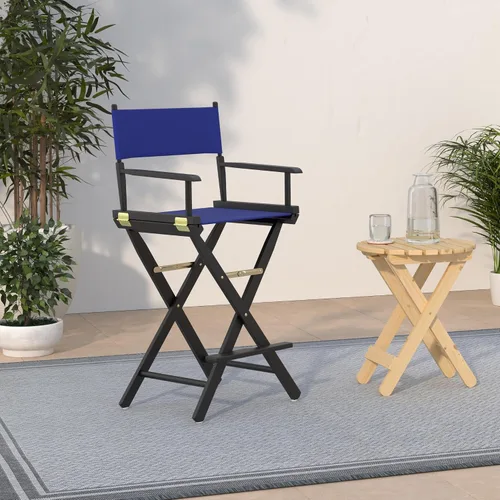 Vista 2 de Casual Home - Silla de director de 30 in, marco negro, lona azul rey, altura de barra