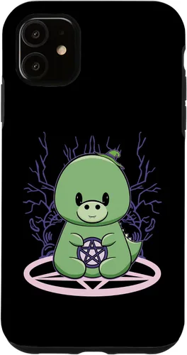 Vista 7 de iPhone 15 Dinosaur Tyrannosaurus With Pentagram Halloween Case