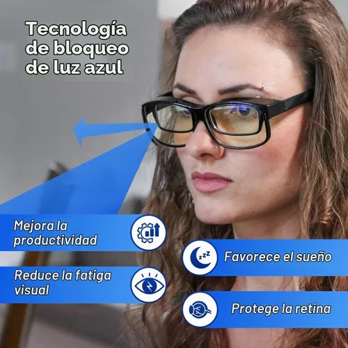 Vista 4 de DefenderShield Premium Fit-Over Blue Light Blocking Glasses - Superior Blocking from Gaming PC & Cell Phone Screen Glare.