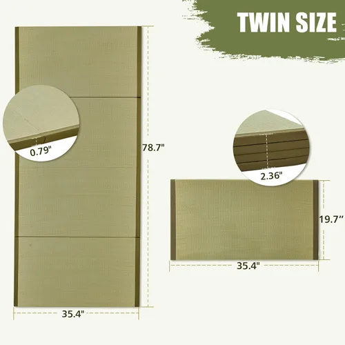 Vista 2 de HAGiHARA Tapete de tatami japonés, tapete plegable portátil de hierba Rush, colchón de futón tradicional para meditación, yoga, dormir o uso