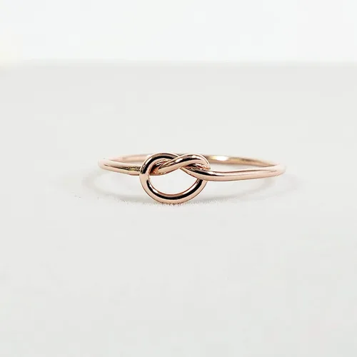 Vista 7 de 14k Solid Gold Stacking Knot Ring