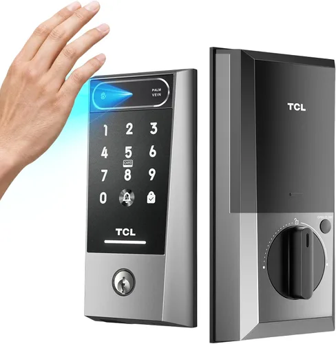 Vista 11 de TCL Cerradura inteligente D2, cerradura de puerta de entrada sin llave con control de aplicación, códigos de acceso, llaves mecánicas y códigos