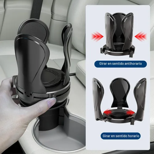Vista 7 de Expansor de portavasos para automóvil, adaptador extensor de portavasos con brazo expandible y base ajustable, compatible con Yeti Ramblers de 14 a
