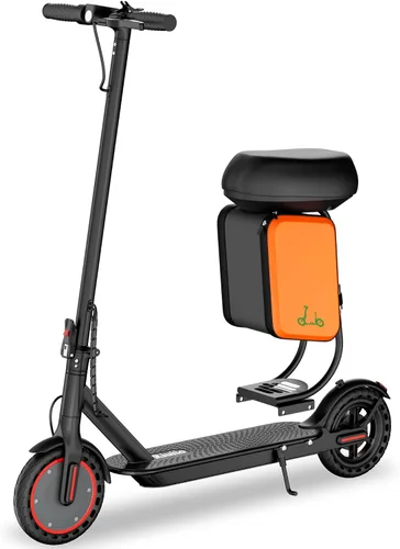 Vista 5 de Scooter eléctrico, scooter E de largo alcance de 21-35 mi para adultos Negro y naranja