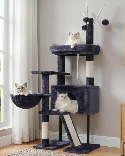 Vista 11 de Gitelsnour Árbol para gatos de interior, torre para gatos con poste rascador para gatos pequeños y gatitos, casa para gatos con plataforma superior