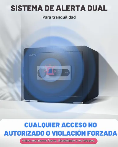 Vista 3 de DAYI - D-25 - Caja fuerte con bolsa ignífuga e impermeable para hogar o gabinete para dinero en efectivo y objetos de valor, con teclado electrónico