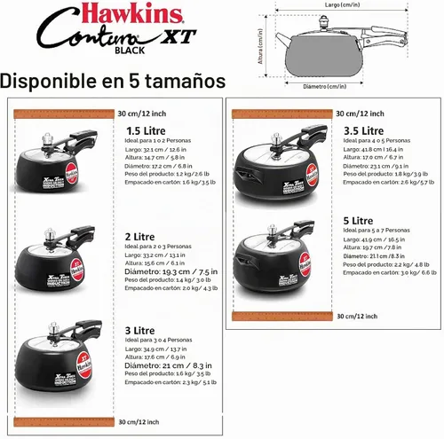 Vista 6 de Hawkins Contura XT - Olla de presión, Negro