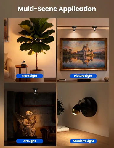 Vista 7 de KINDEEP Focos para interiores con control remoto: iluminación ascendente a batería, luces LED inalámbricas, temporizador y regulable, focos pequeños