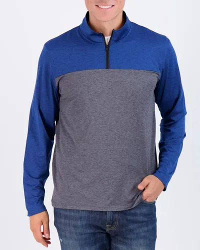 Vista 4 de Real Essentials - Paquete de 3 suéteres Real Essentials - Suéter deportivo Dry-Fit de manga larga para hombre, cremallera de 14
